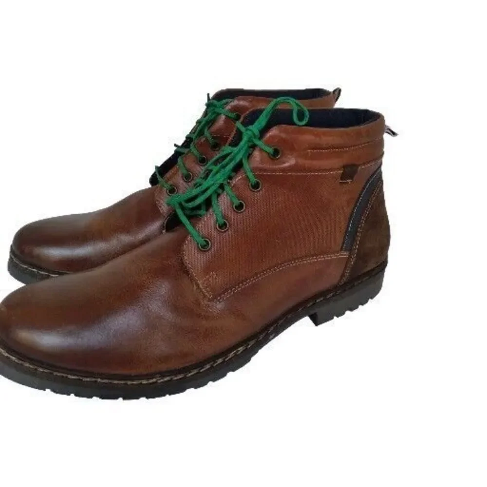 Steve Madden Men's P.Wilmer Ankle Lace-up Combat Boot Cognac‎ Size 11.5